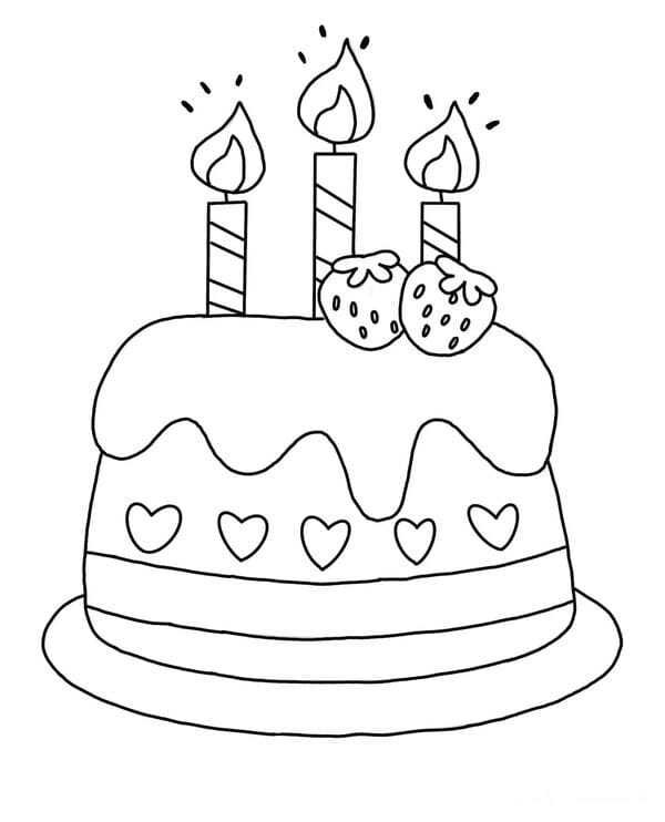 hình tô màu bánh sinh nhật