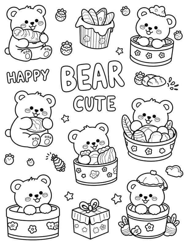 hình tô màu con gấu