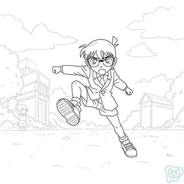 hình tô màu conan