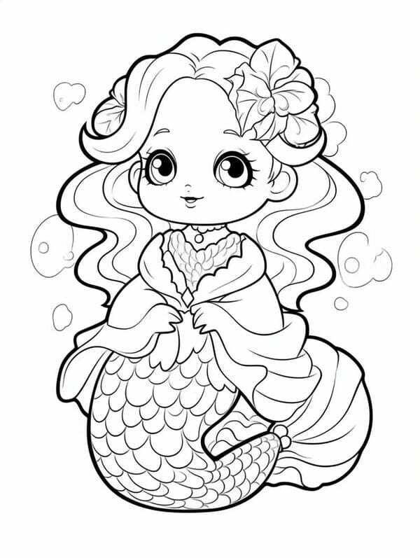 nàng tiên cá tranh tô màu​