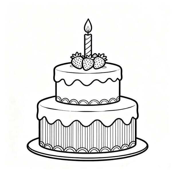 tô màu bánh sinh nhật​ 9