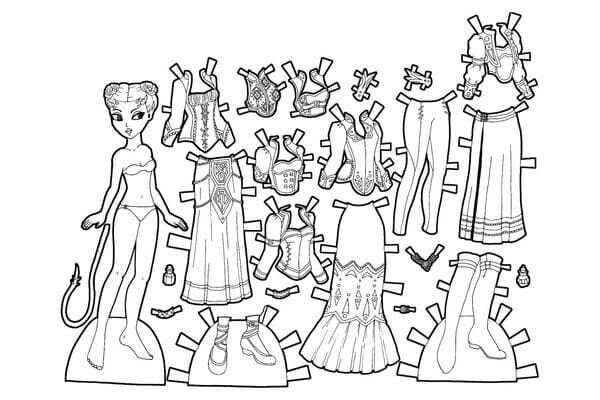 tô màu búp bê giấy 15