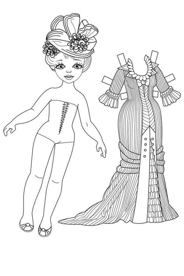 tô màu búp bê giấy 16