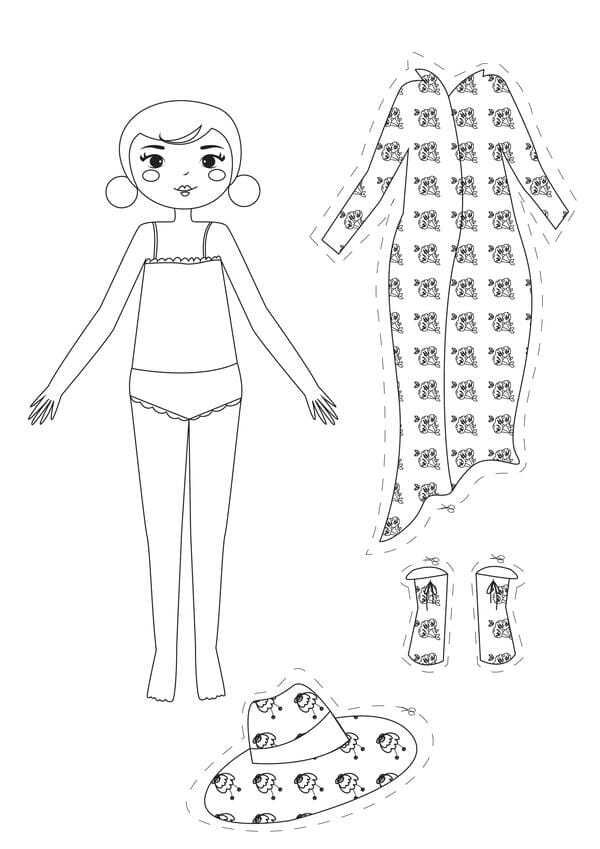 tô màu búp bê giấy 8