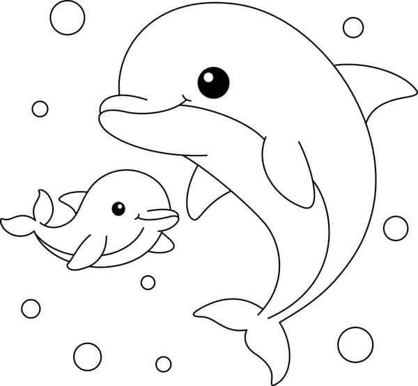 tô màu cá heo 15