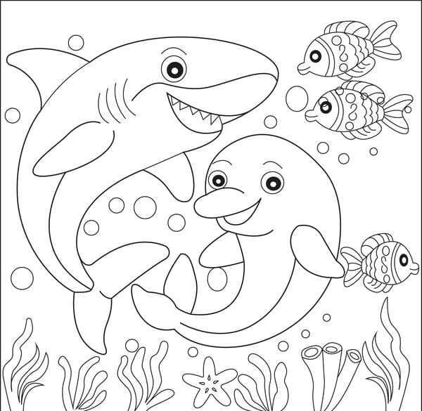 tô màu cá heo 2