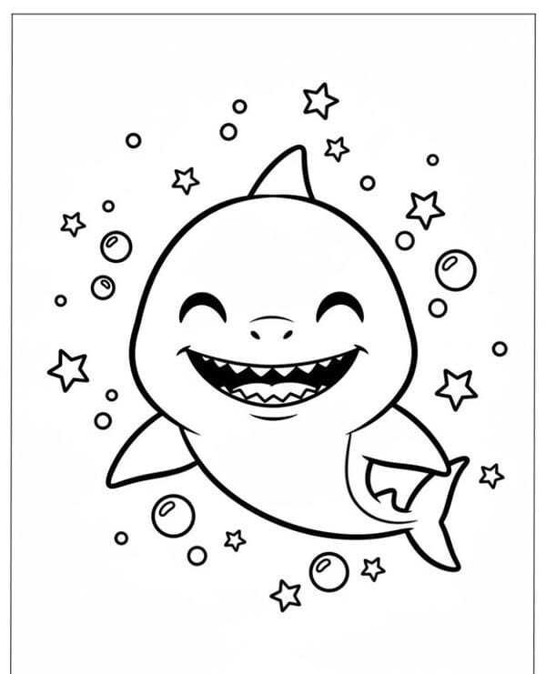 tô màu cá mập 17