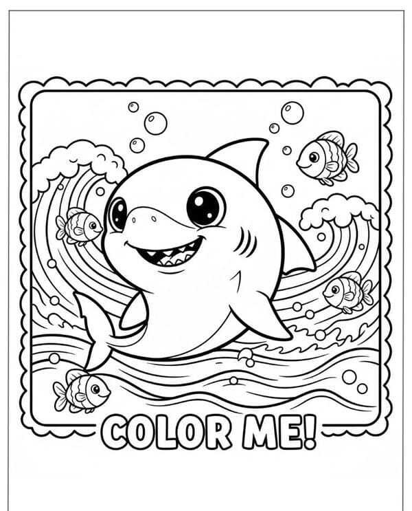 tô màu cá mập 18