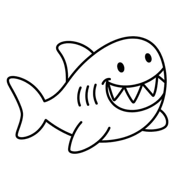 tô màu cá mập 25