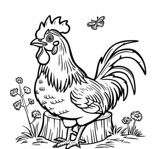 tô màu con gà trống 14