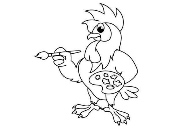 tô màu con gà trống 16