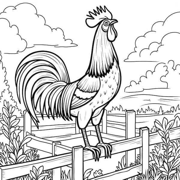 tô màu con gà trống 23