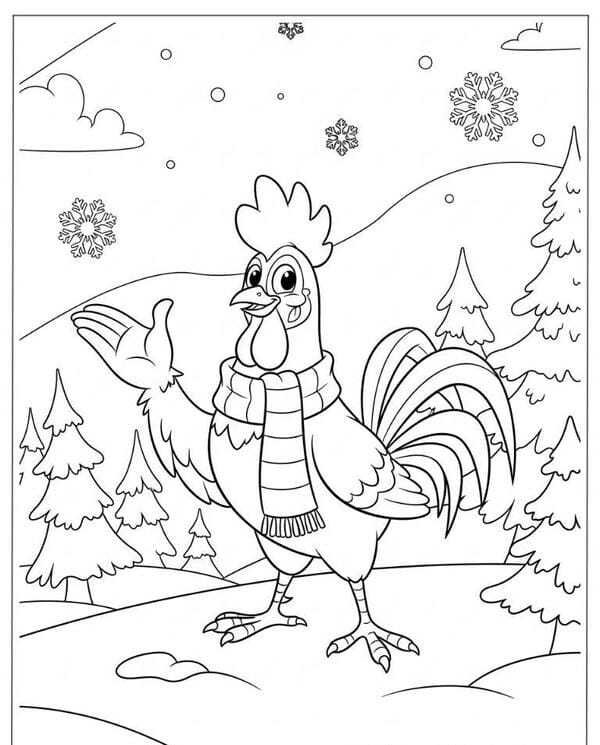 tô màu con gà trống 3