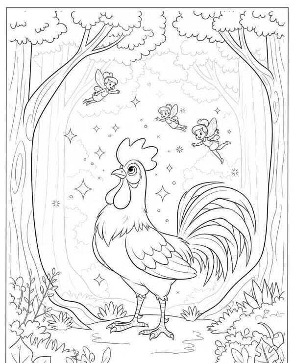 tô màu con gà trống 4