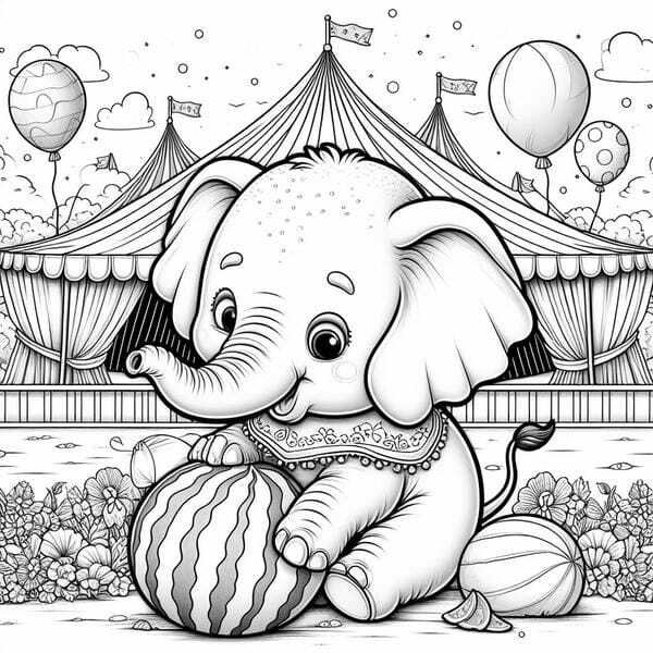 tô màu con voi 13