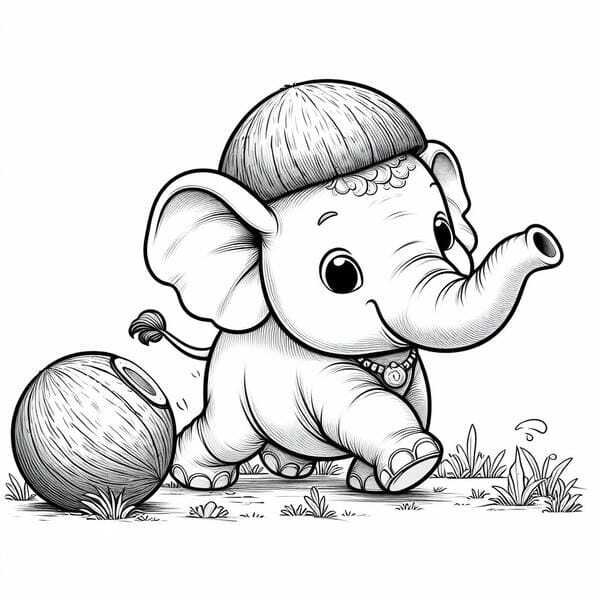 tô màu con voi 14
