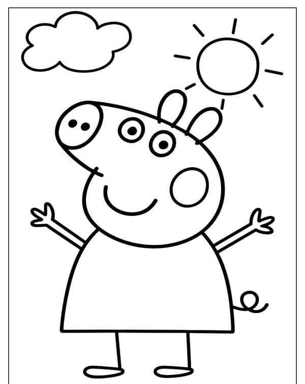 tô màu heo peppa 1