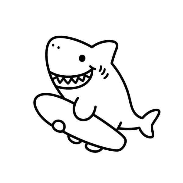 tô màu hình con cá mập