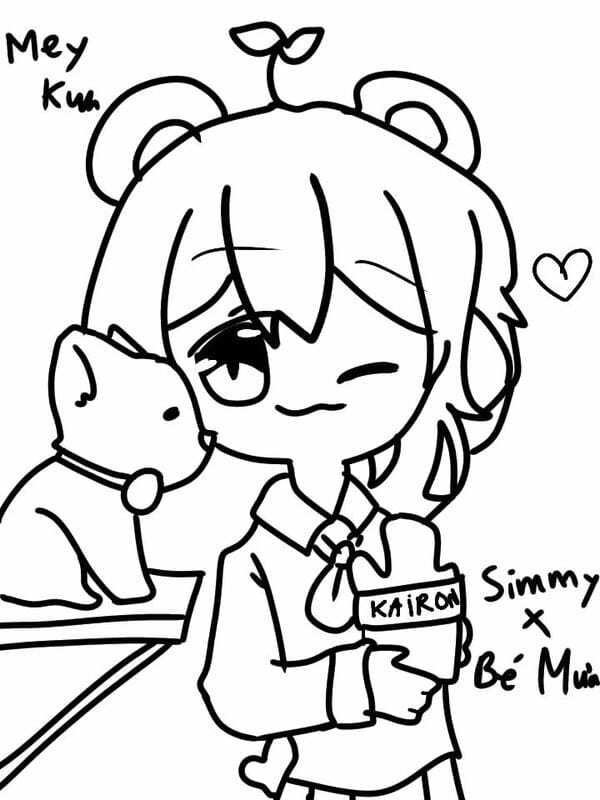 tô màu mèo simmy 5