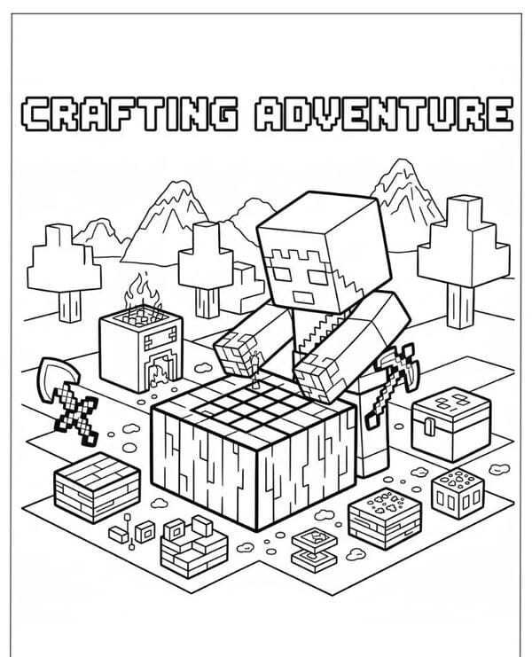 tô màu minecraft 14