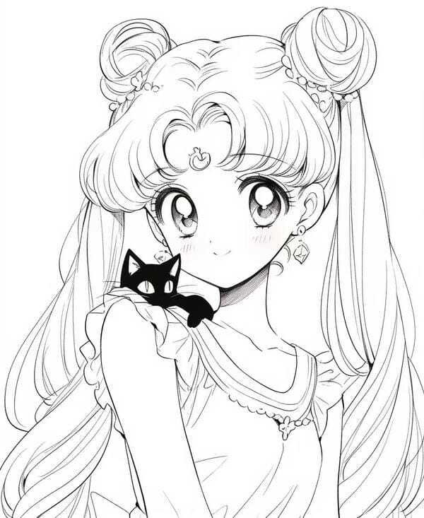 tô màu thủy thủ mặt trăng 1