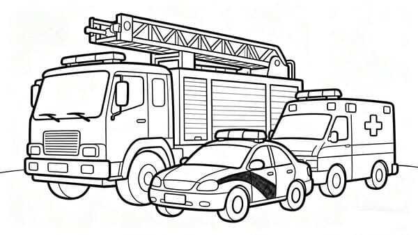 tô màu xe cứu hỏa 16