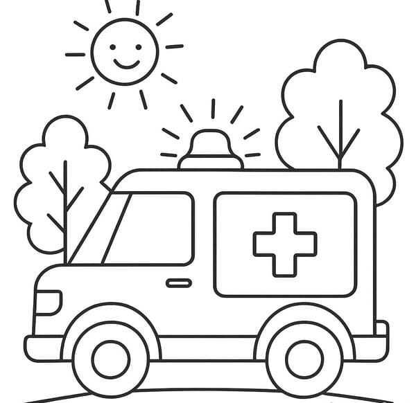 tô màu xe cứu thương 15