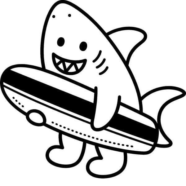 tranh cá mập cho bé tô màu