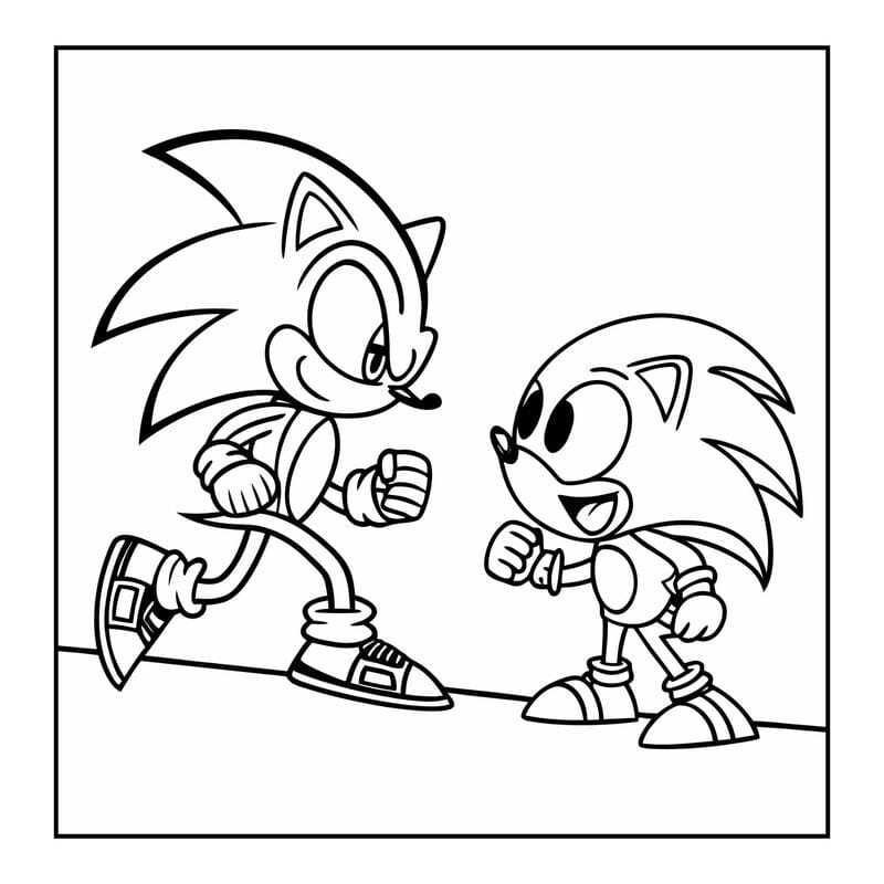 Hình tranh tô màu Sonic hoạt hình đẹp dành cho bé trai