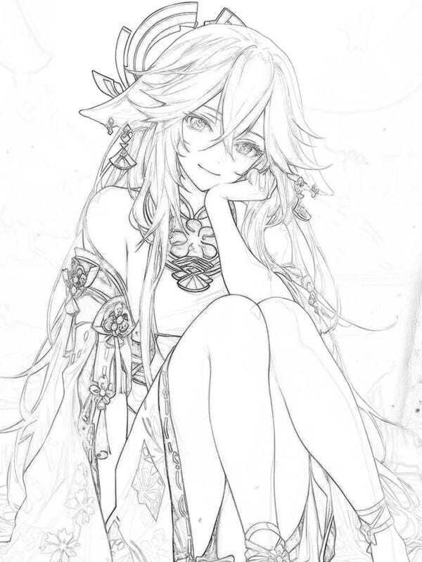 tranh tô màu anime girl ngầu​ 10