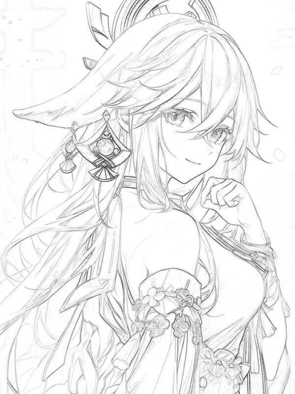 tranh tô màu anime girl ngầu​ 11