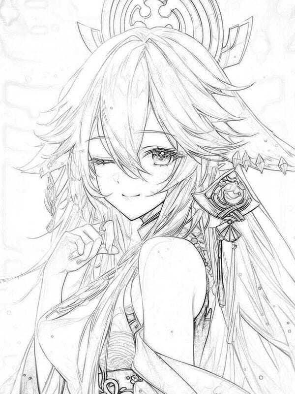 tranh tô màu anime girl ngầu​ 13