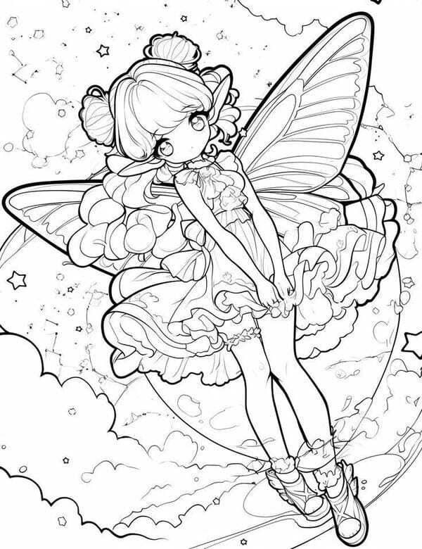 tranh tô màu anime girl ngầu​ 16