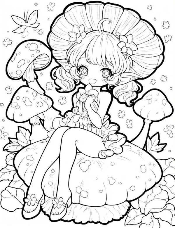 tranh tô màu anime girl ngầu​ 17