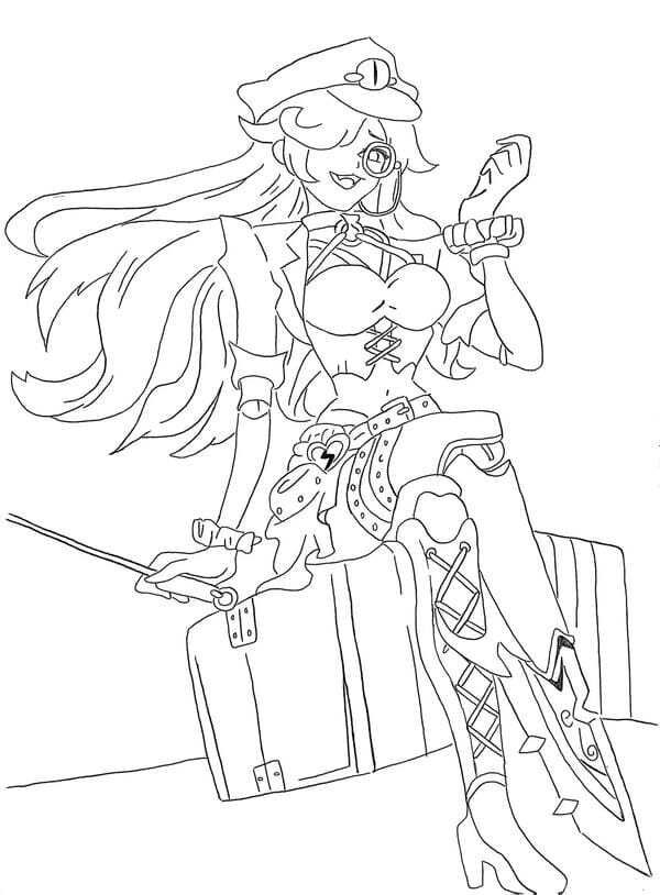 tranh tô màu anime girl ngầu​ 2