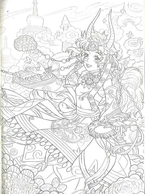 tranh tô màu anime girl ngầu​ 20