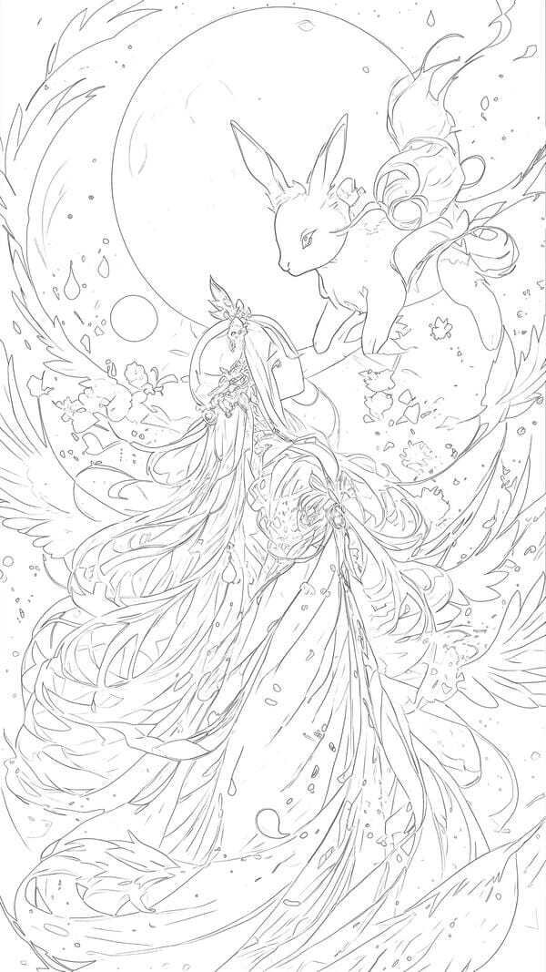 tranh tô màu anime girl ngầu​ 22