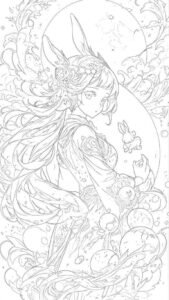 tranh tô màu anime girl ngầu​ 27