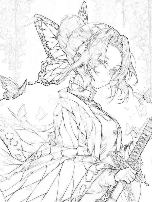 tranh tô màu anime girl ngầu​ 35