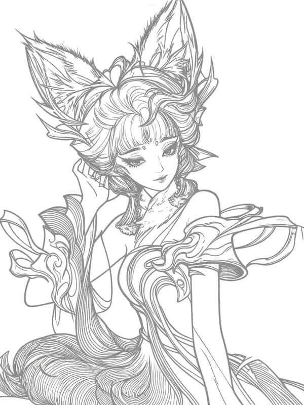 tranh tô màu anime girl ngầu​ 7