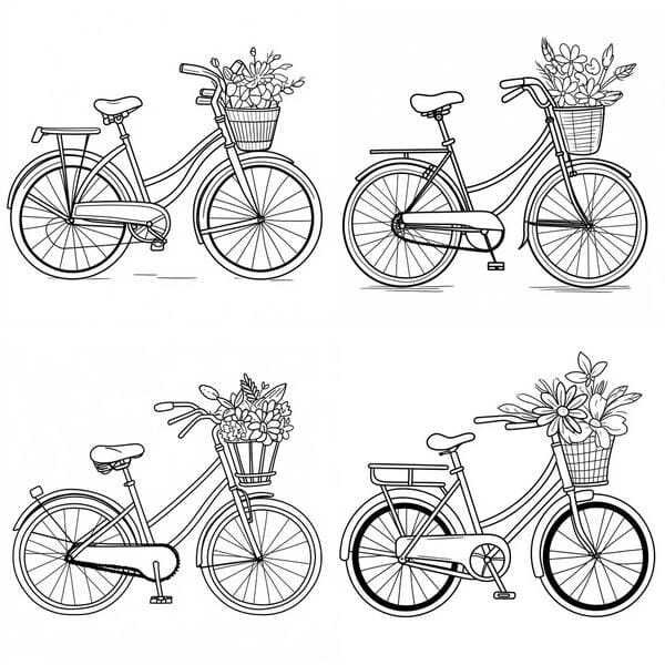 tranh tô màu bé đi xe đạp