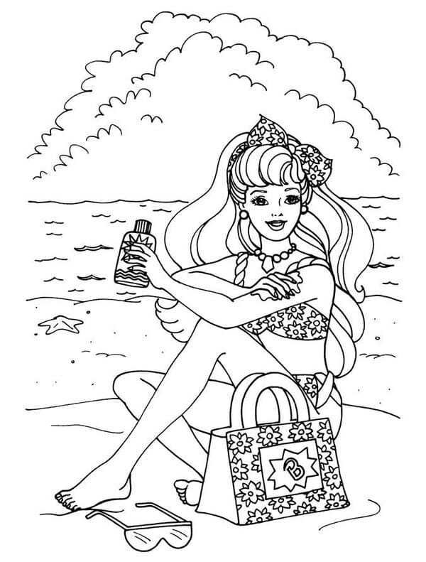 tranh tô màu búp bê barbie