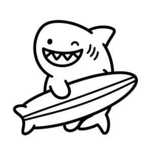 tranh tô màu cá mập cho bé