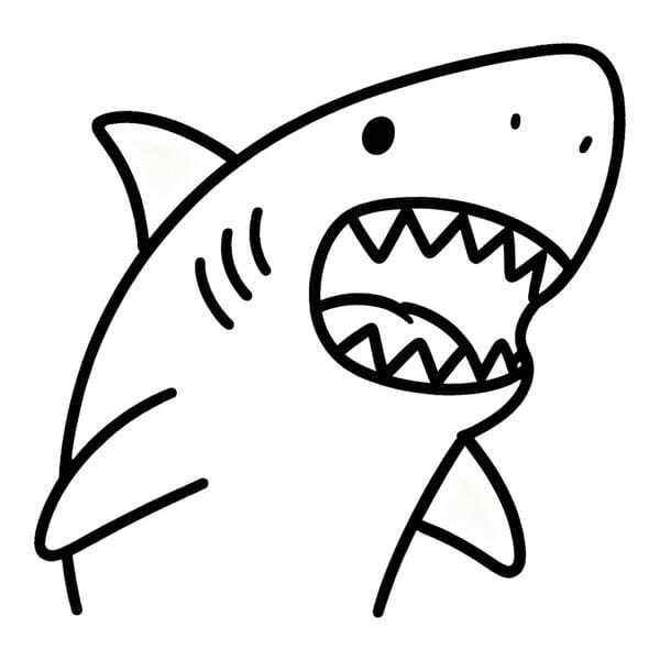 tranh tô màu cá mập