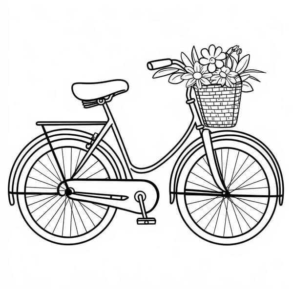 tranh tô màu chiếc xe đạp