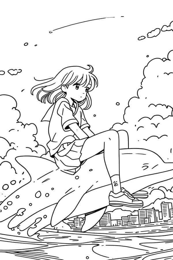 tranh tô màu con cá heo