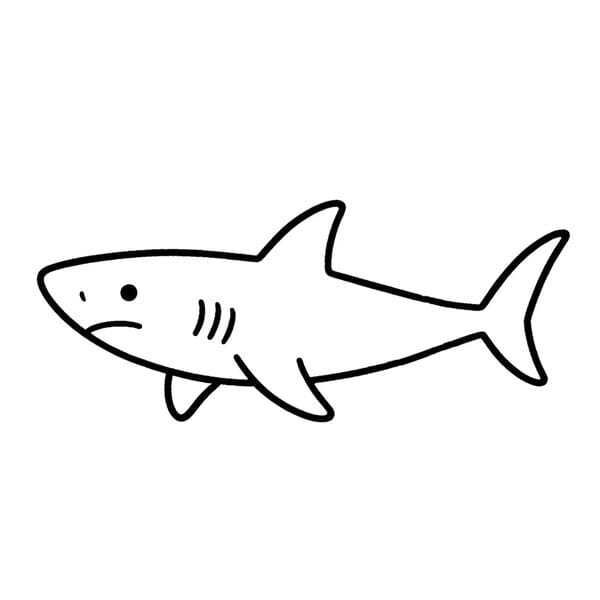 tranh tô màu con cá mập
