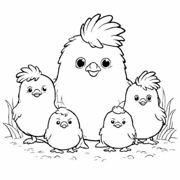 tranh tô màu con gà con 1