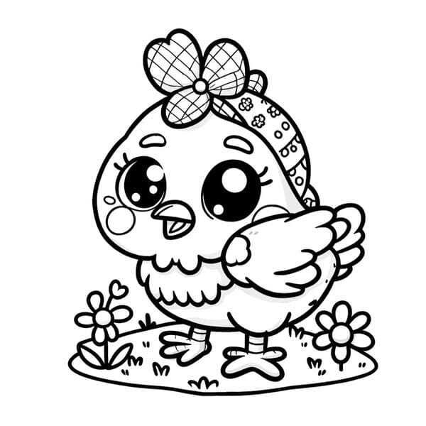 tranh tô màu con gà con 6