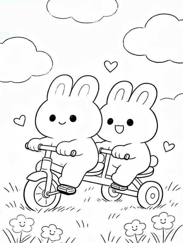 tranh tô màu con thỏ 17